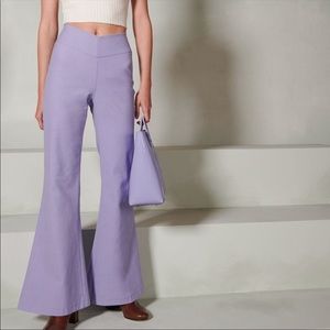 STAUD lavender flair pants BRAND NEW high waisted